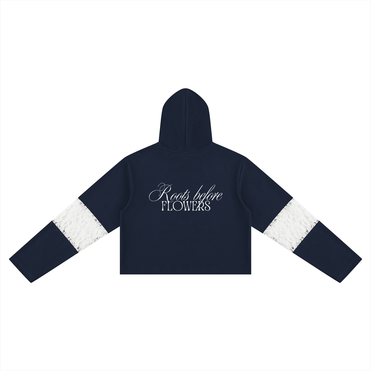 Women’s Cropped Lace-Panel Hoodie