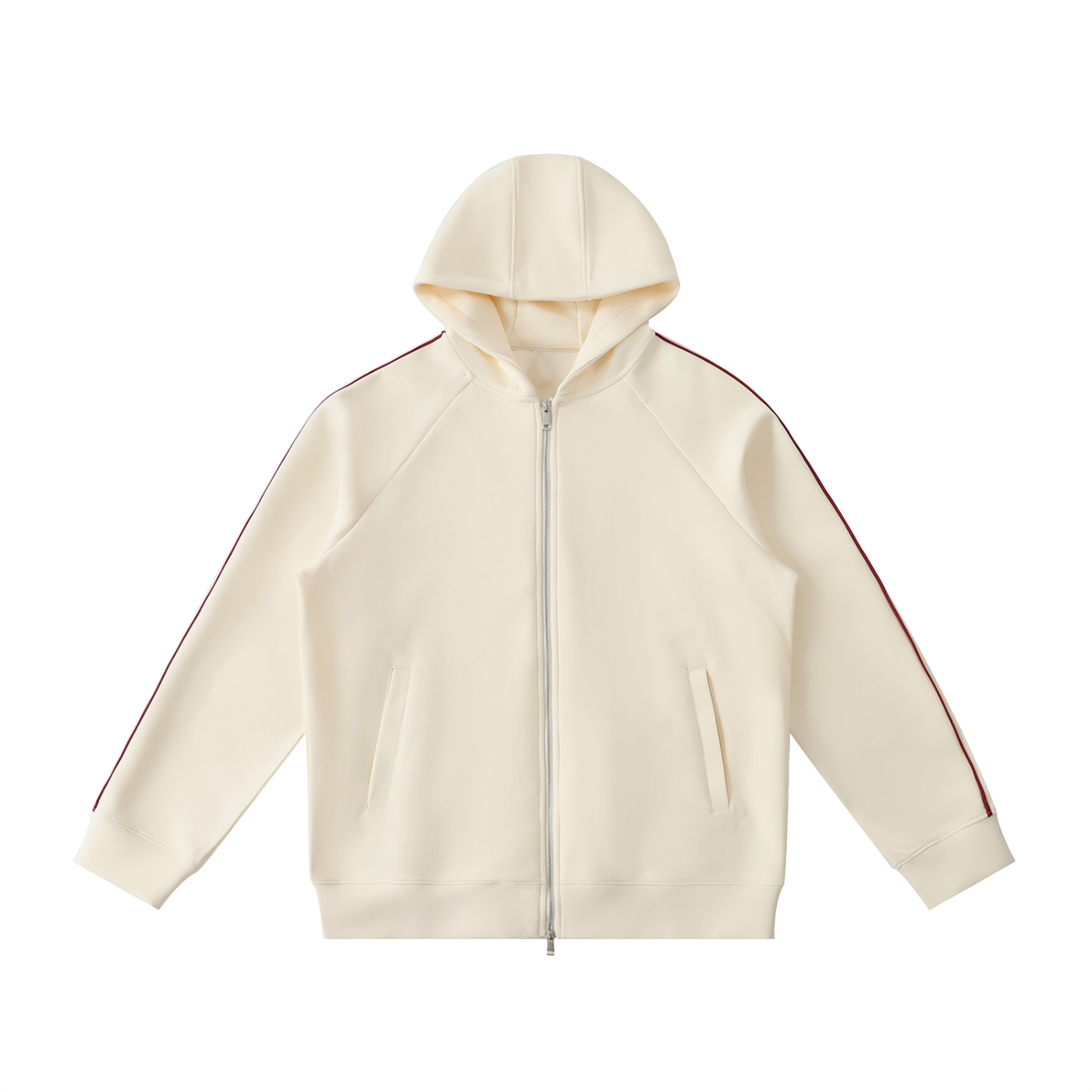 Heavyweight White Zip Hoodie