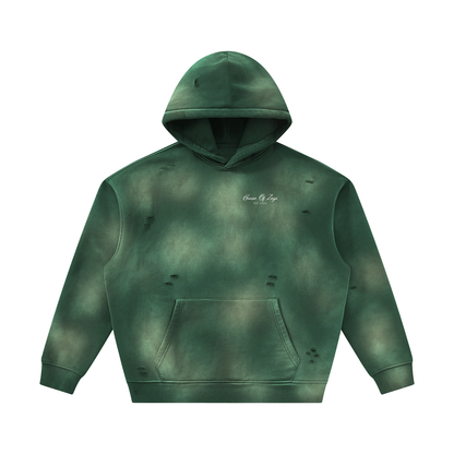 Unisex Sunfade Frayed Fleece Hoodie