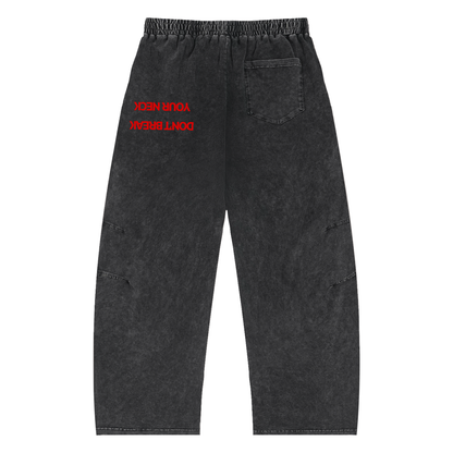 Snow Wash Drawstring Cotton Pants