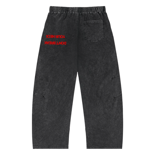 Snow Wash Drawstring Cotton Pants