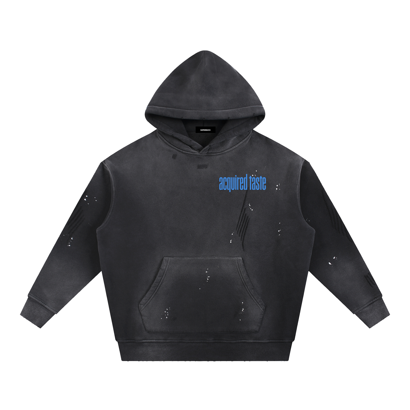 Vintage Washed Frayed Fleece Hoodie