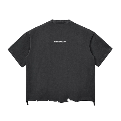 Snow Wash Raw-Hem Boxy T-shirt