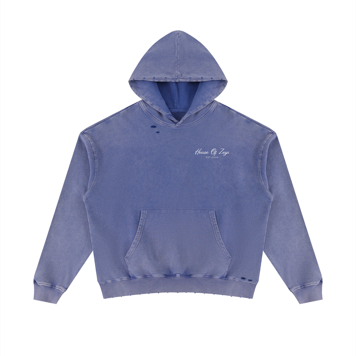 Unisex Mineral Wash Distressed Hoodie