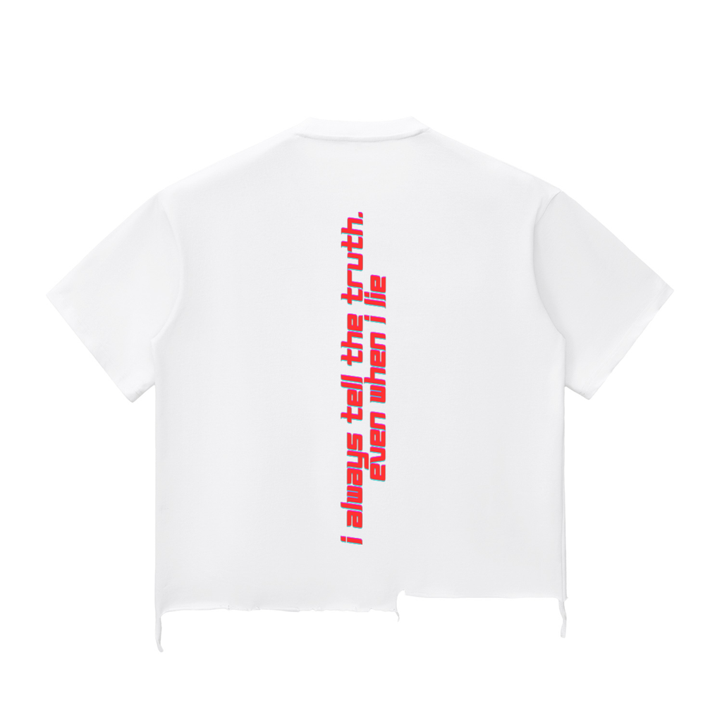 Angry Young Man Snow Wash Raw-Hem Boxy T-shirt