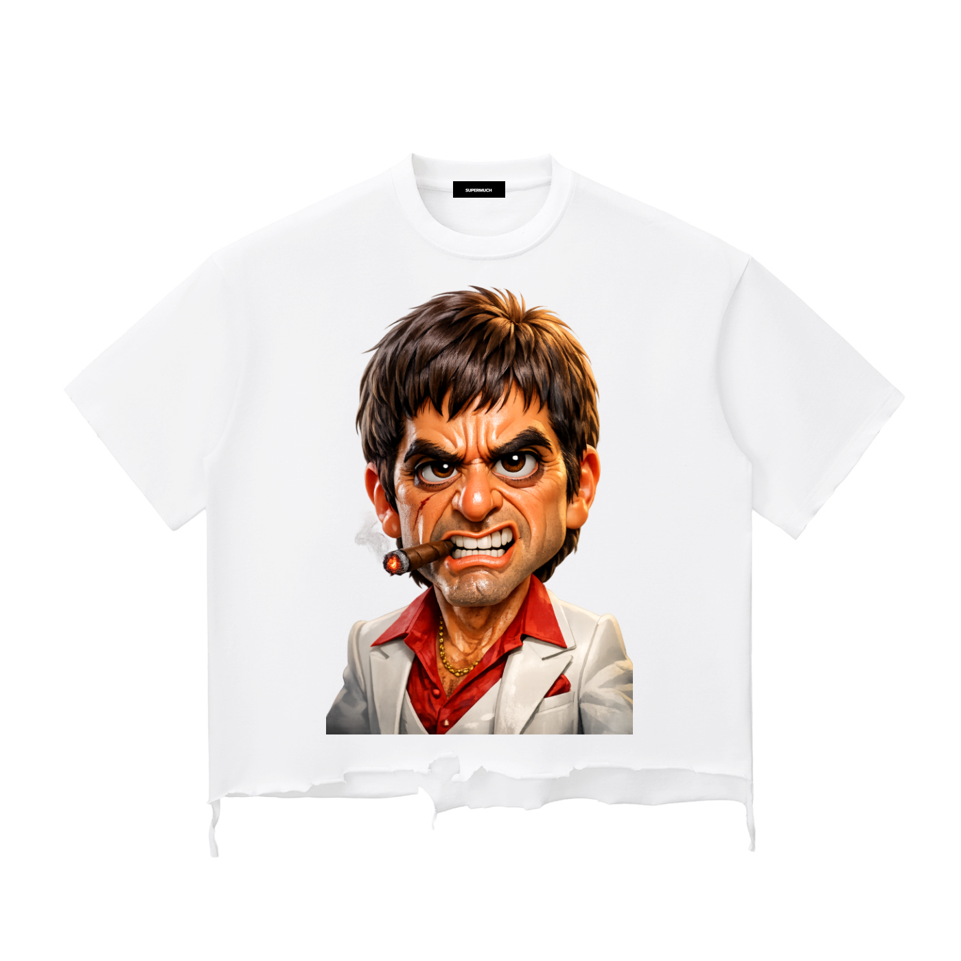 Angry Young Man Snow Wash Raw-Hem Boxy T-shirt