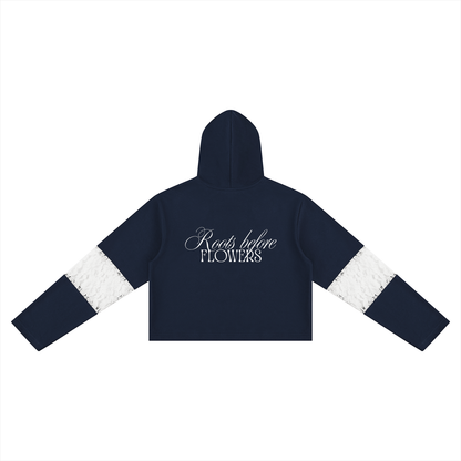 Women’s Cropped Lace-Panel Hoodie