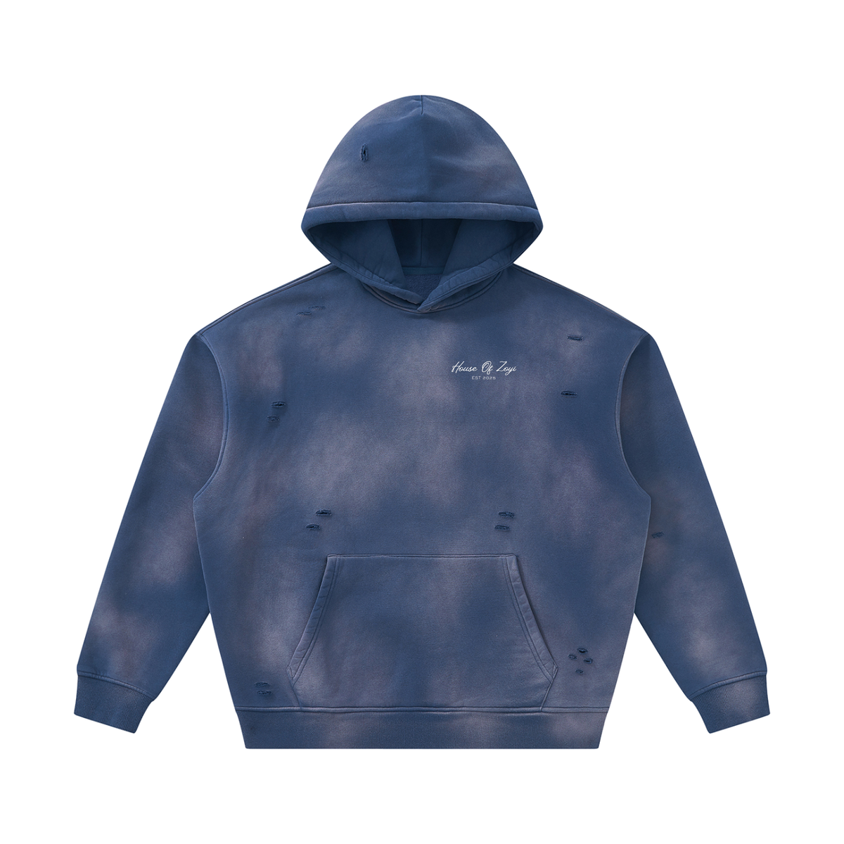 Unisex Sunfade Frayed Fleece Hoodie