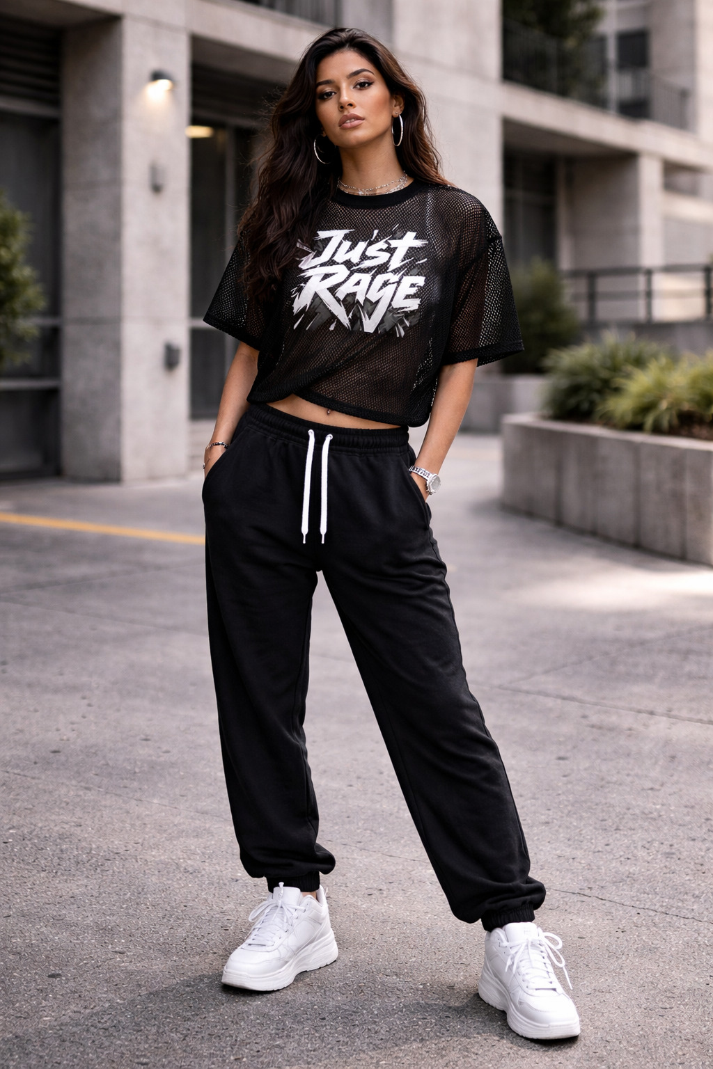 See-through Boxy Net T-Shirt