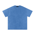 Electric Blue Snow Washed Oversized Cotton T-Shirt