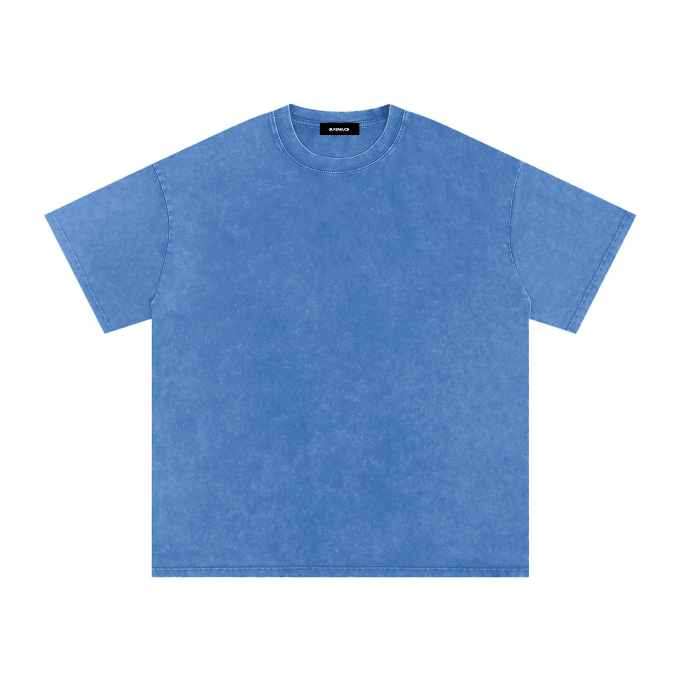 Electric Blue Snow Washed Oversized Cotton T-Shirt
