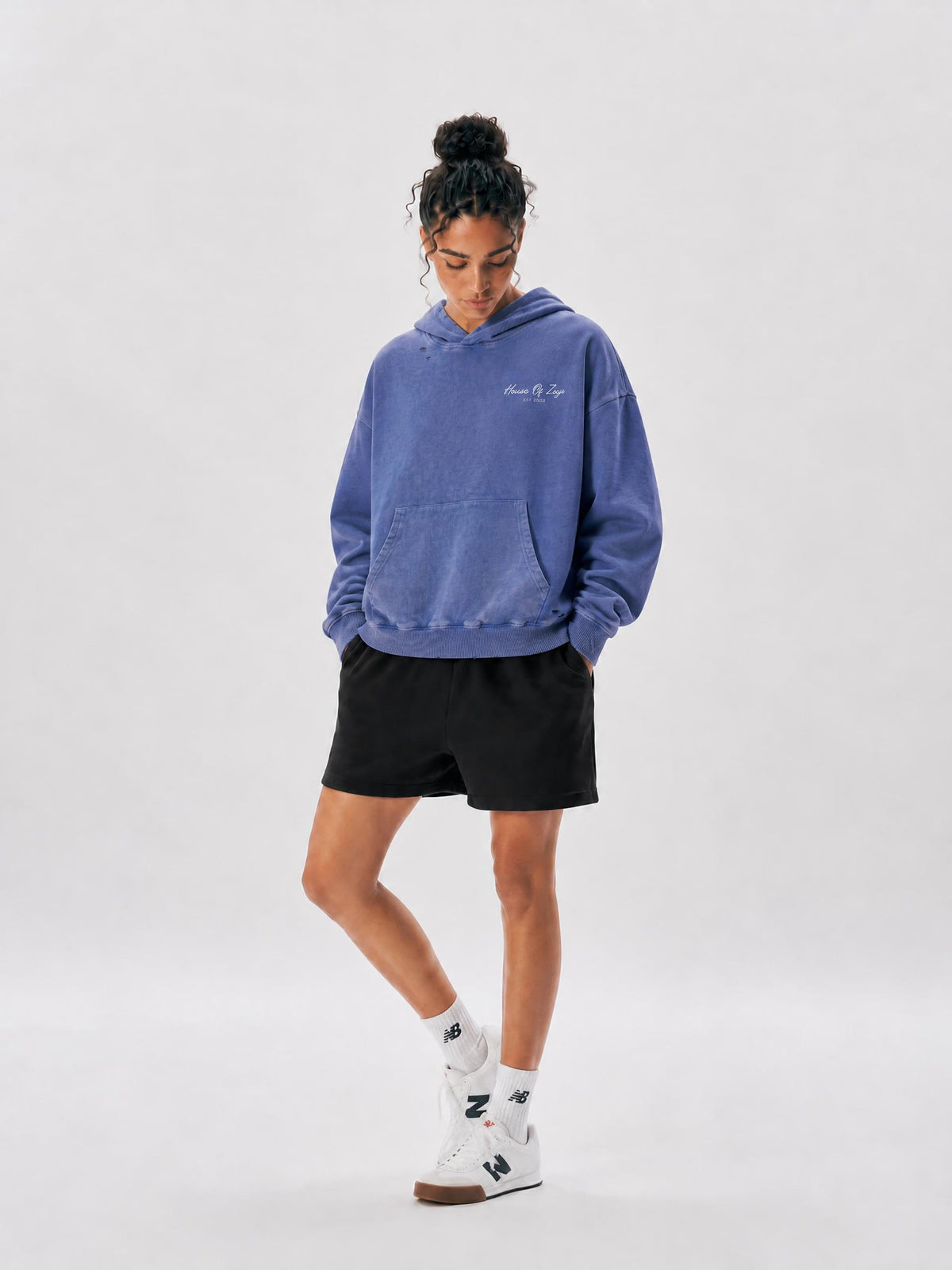 Unisex Mineral Wash Distressed Hoodie