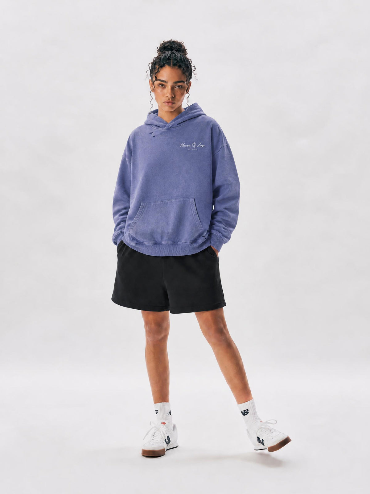 Unisex Mineral Wash Distressed Hoodie