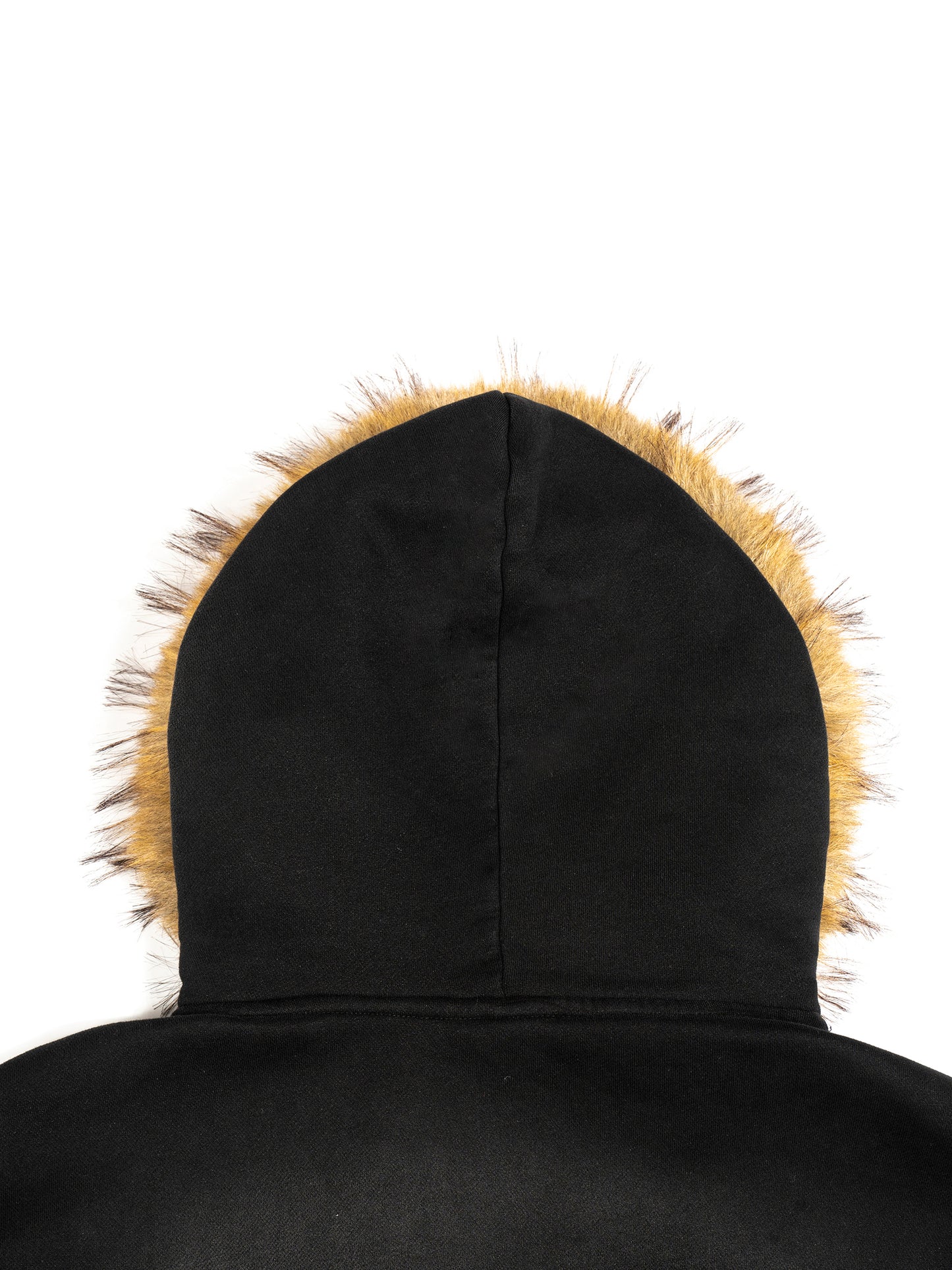 Slow Brew Sun Fade Boxy Detachable Fur Hoodie