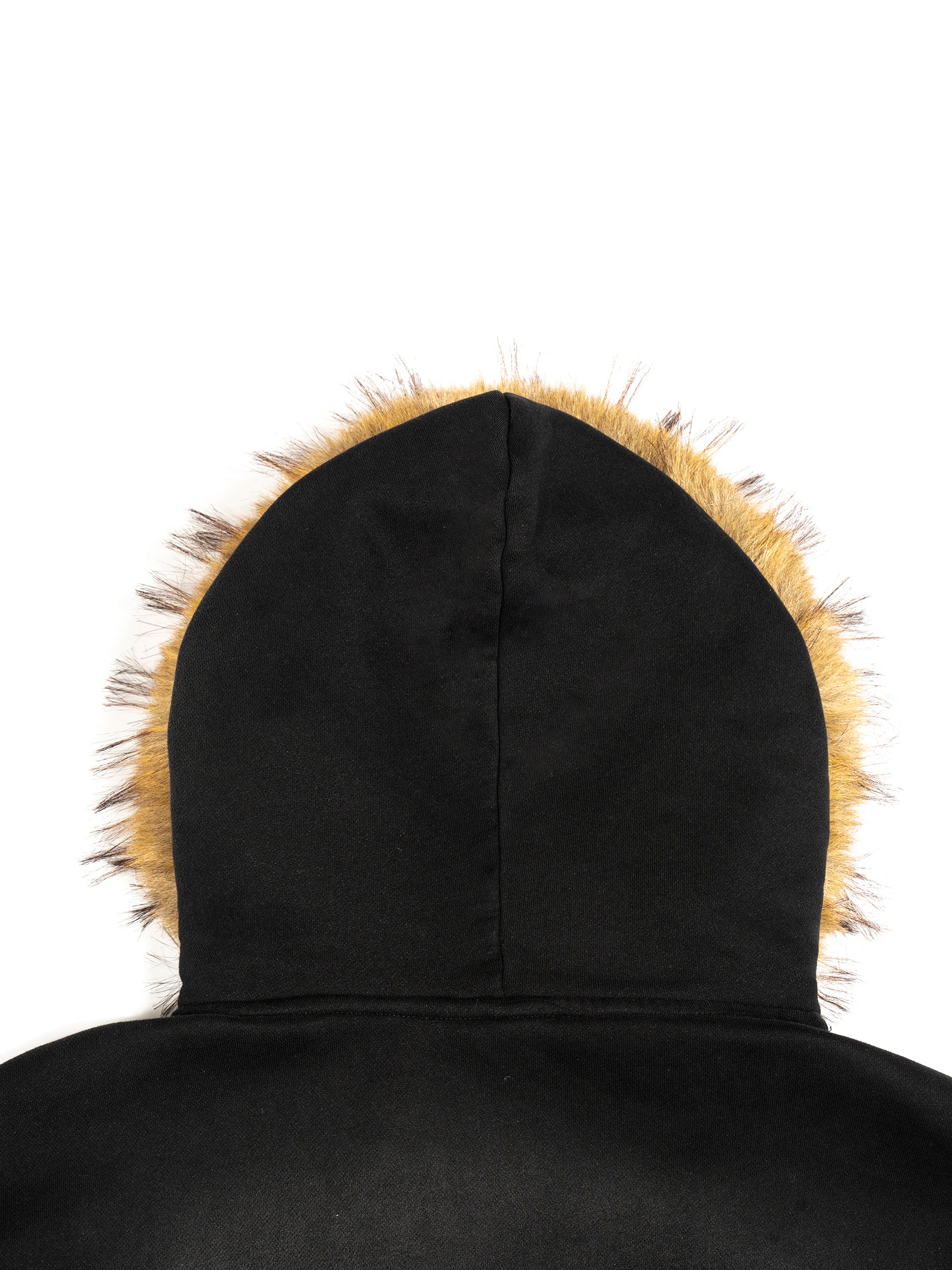 Slow Brew Sun Fade Boxy Detachable Fur Hoodie